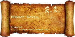 Rubner Kevin névjegykártya